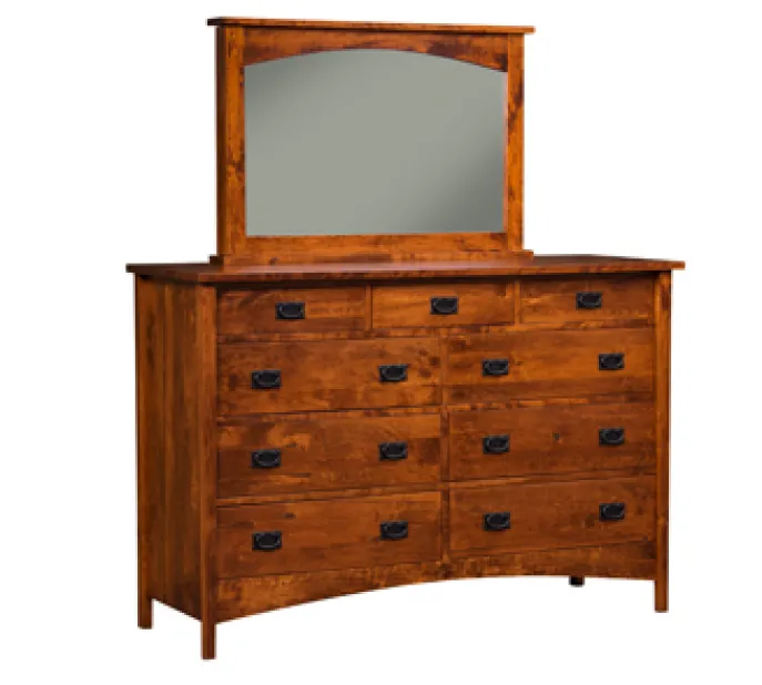 Arts & Crafts Mission High 9 Drawer Dresser - QUICK SHIP