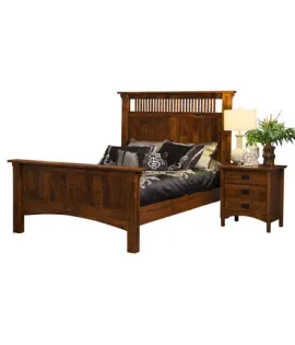 Arts &amp; Crafts Mission Spindle Panel Bed