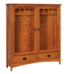 Arts &amp; Crafts Mission 2 Drawer 2 Door Bookcase