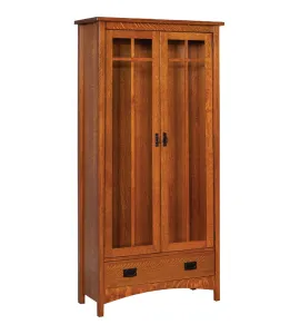 Arts &amp; Crafts Mission 1 Drawer 2 Door Bookcase