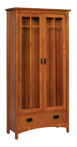 Arts & Crafts Mission 1 Drawer 2 Door Bookcase