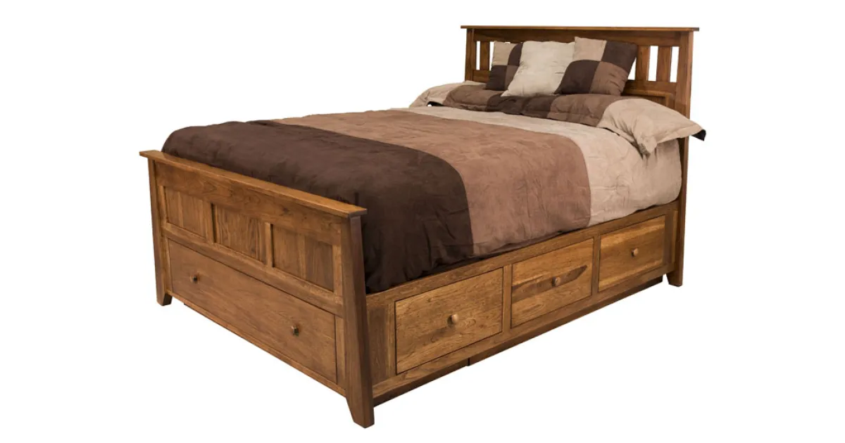 Berwick Slat Panel Bed with Storage & Footboard Slideout