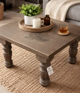 Farmhouse End Table - Eagle Flag Engraved - QUICK SHIP - 30% Off or Best Offer