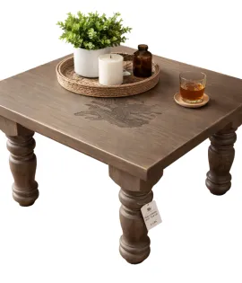 Farmhouse End Table - Eagle Flag Engraved - QUICK SHIP - 30% Off or Best Offer