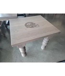 Farmhouse End Table - Eagles Helmet Engraved - QUICK SHIP