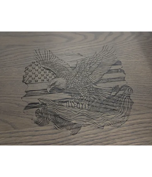 Farmhouse End Table - Eagle Flag Engraved - QUICK SHIP