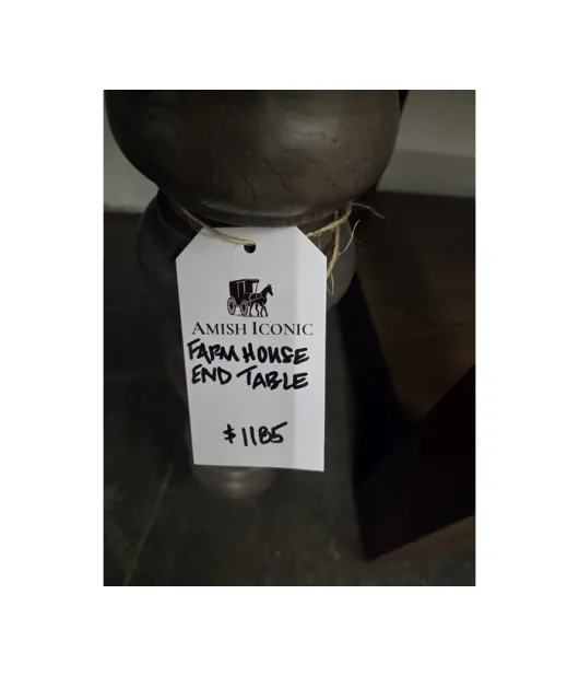 Farmhouse End Table - Eagle Flag Engraved - QUICK SHIP