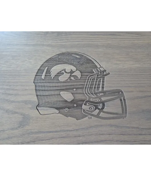 Farmhouse End Table - Eagles Helmet Engraved - QUICK SHIP