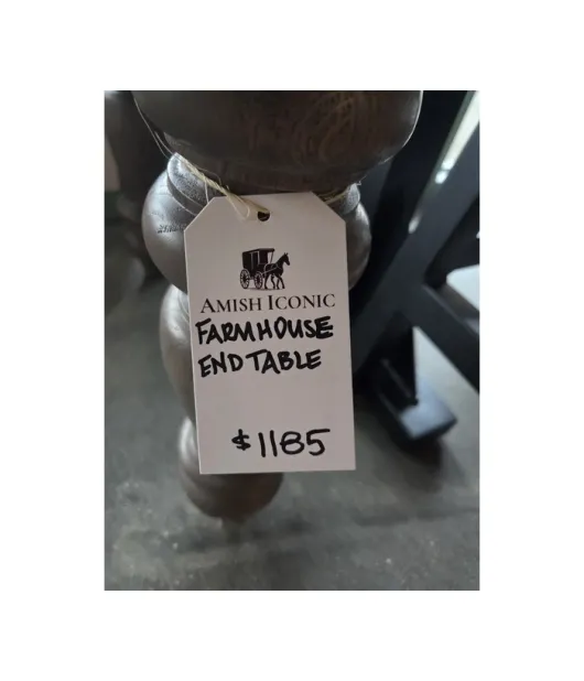 Farmhouse End Table - Eagles Helmet Engraved - QUICK SHIP