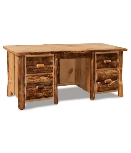 Fireside Rustic Double Pedestal Desk