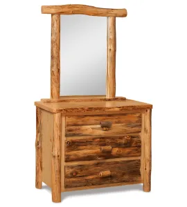 Fireside Rustic 3 Drawer Dresser with Mirror
