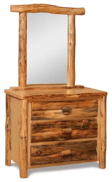 Fireside Rustic 3 Drawer Dresser with Mirror