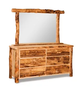 Fireside Rustic 65" 6 Drawer Dresser - QUICK SHIP