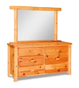 Fireside Rustic 65" 6 Drawer Dresser - QUICK SHIP