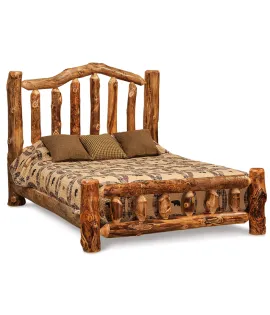 Fireside Rustic Bed with Low Footboard