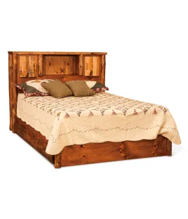 Fireside Rustic Bookcase Bed with Storage Drawers