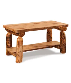 Fireside Rustic Coffee Table with Shelf