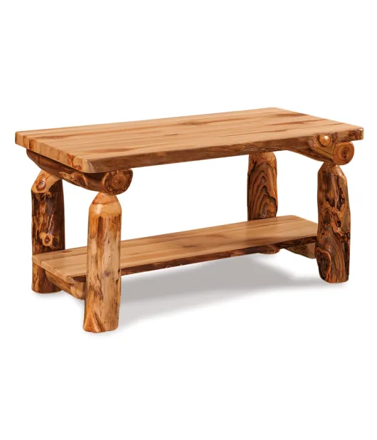 Fireside Rustic Coffee Table with Shelf
