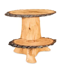 Fireside Rustic Double Slab Stump End Table