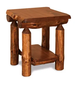 Fireside Rustic End Table with Shelf