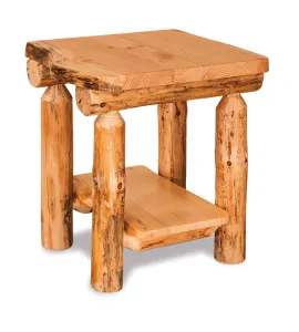 Fireside Rustic End Table with Shelf