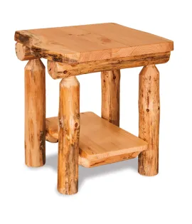 Fireside Rustic End Table with Shelf
