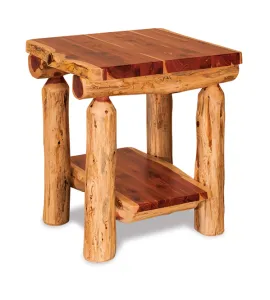 Fireside Rustic End Table with Shelf