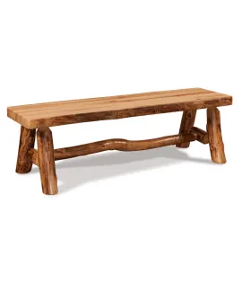 Fireside Rustic Flat Bench with Live Edge