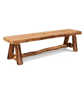 Fireside Rustic Flat Bench with Live Edge