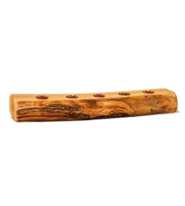 Fireside Rustic Flat Log Candle Holder