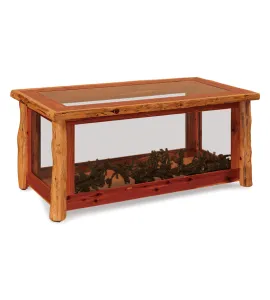 Fireside Rustic Glass Coffee Table
