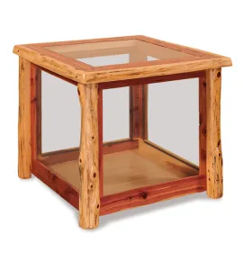 Fireside Rustic Glass End Table