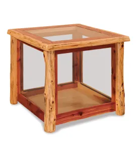 Fireside Rustic Glass End Table