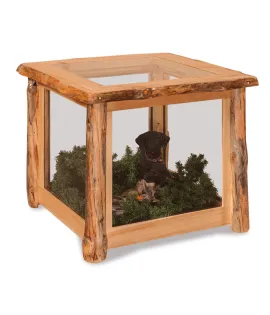 Fireside Rustic Glass End Table