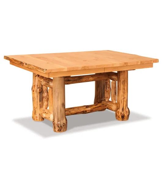 Fireside Rustic Leaf Trestle Table with Two 12" Leaves