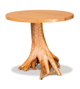 Fireside Rustic Round Single Pedestal Table with Stump