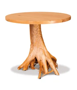Fireside Rustic Round Single Pedestal Table with Stump