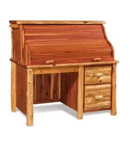 Fireside Rustic Single Pedestal Rolltop Desk