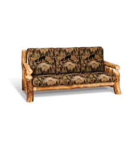 Fireside Rustic Sofa with Fabric Seat &amp; Back