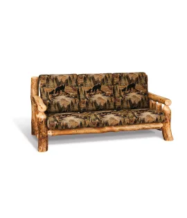 Fireside Rustic Sofa with Fabric Seat &amp; Back