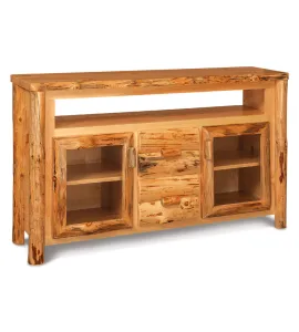 Fireside Rustic TV Cabinet with Opening and Drawers