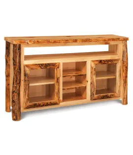 Fireside Rustic TV Cabinet with Opening and Shelves