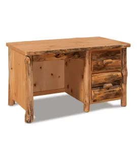 Fireside Rustic Single Pedestal Desk