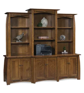 Boulder Creek  6 Door Backbar with 3 Piece Hutch Top