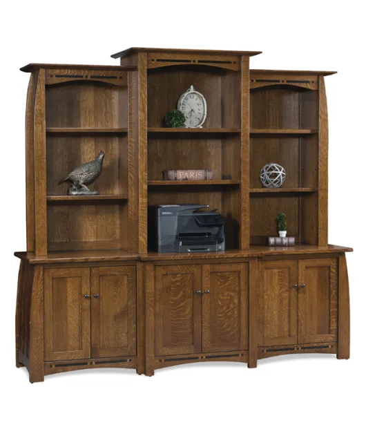Boulder Creek  6 Door Backbar with 3 Piece Hutch Top
