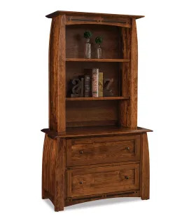 Boulder Creek 2 Drawer Lateral File Cabinet with Bookcase