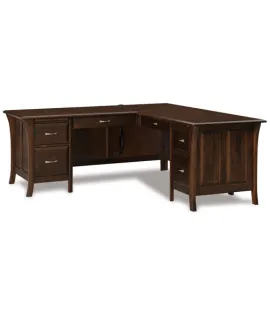 Ensenada 78&quot; 6 Drawer L Desk with Unfinished Backside