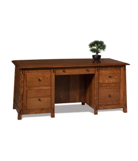 Colbran 5 Drawer Executive Desk with Unfinished Back