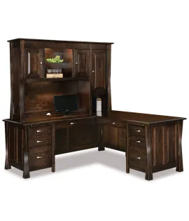 Lexington Arc 8 Drawer L Desk with Hutch