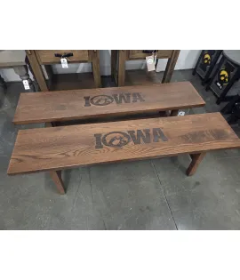 Grove Bench 60" Laser Engraved (Iowa 104 Logo) - QUICK SHIP